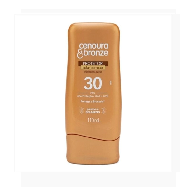 Protetor Solar Efeito Dourado Com Cor Fps 30 Cenoura Bronze Frasco 110ml
