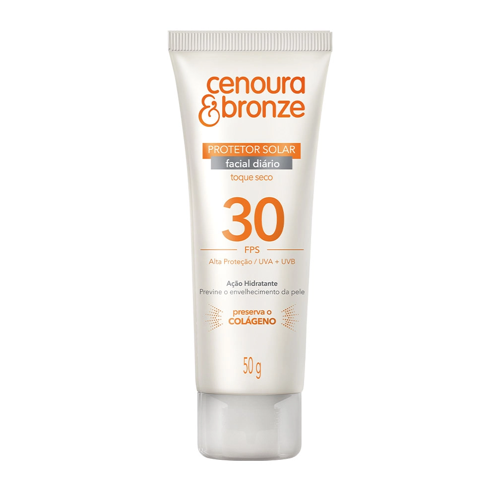 Protetor Solar Facial Cenoura E Bronze 50g Fps 30