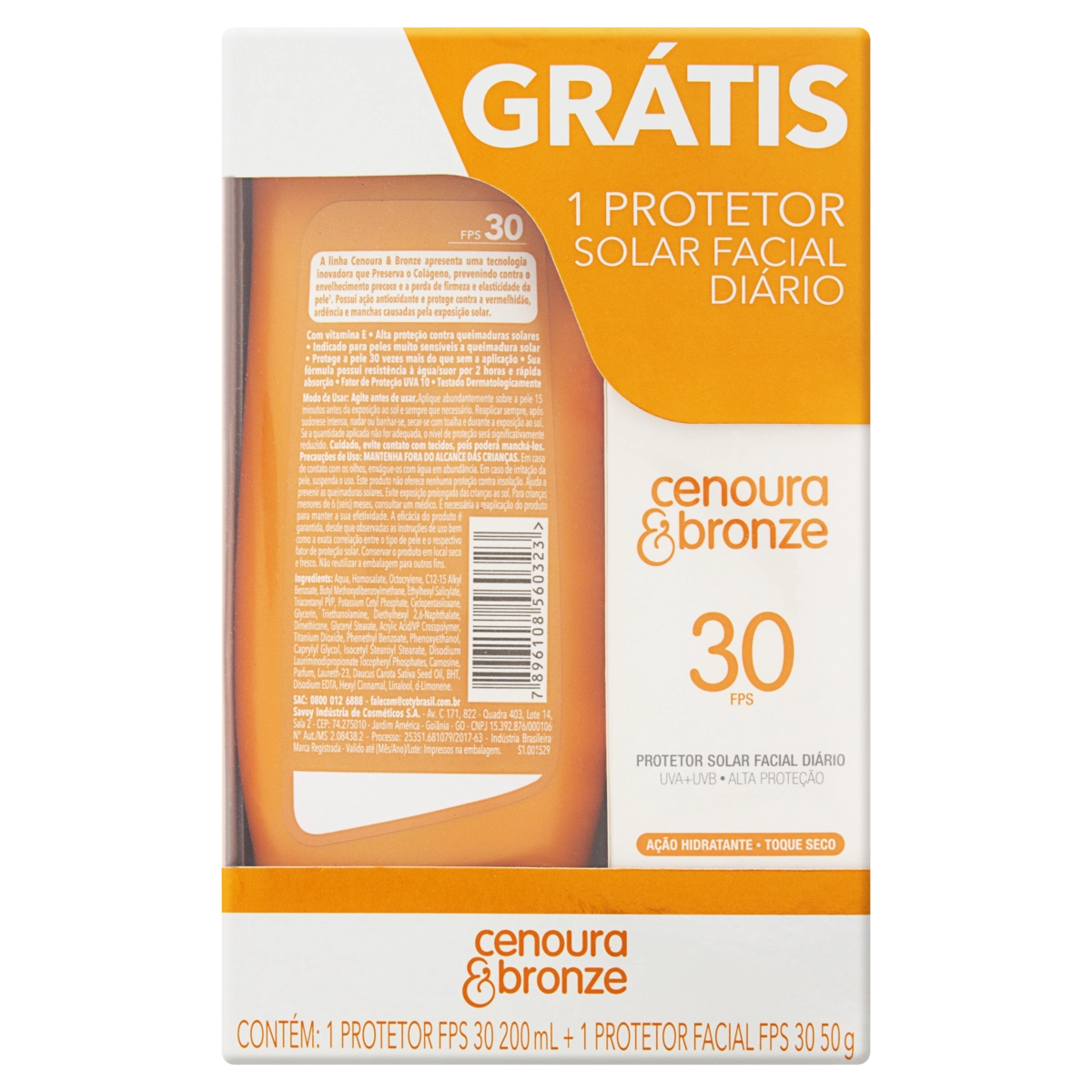 Kit Cenoura Bronze Fps30 200ml .fps30 Facial