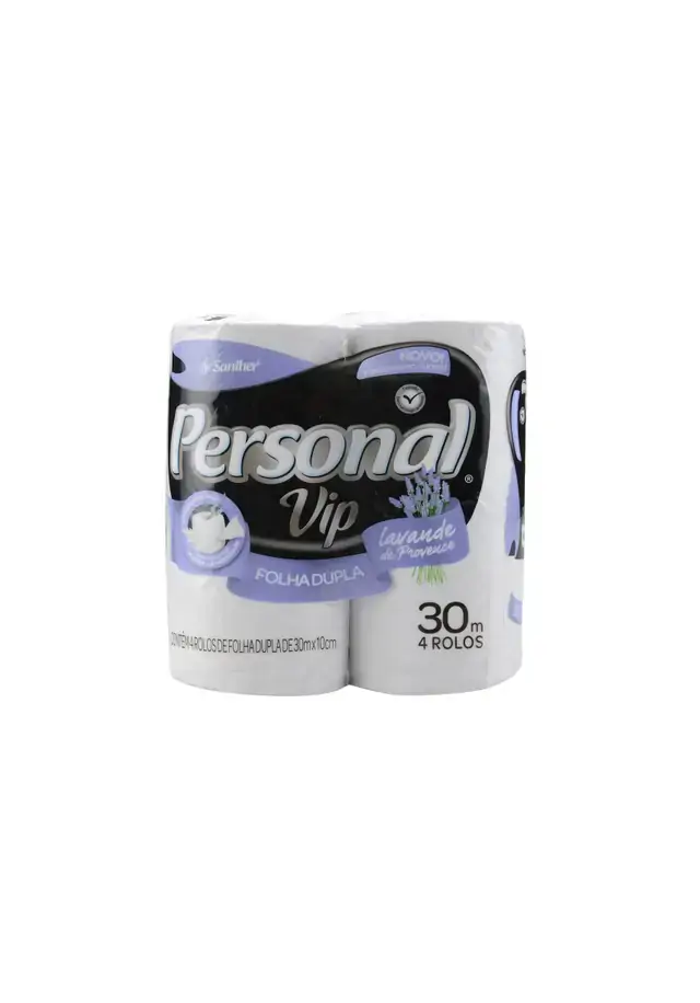 Papel Higiênico Folha Dupla Neutro Personal Vip 30m Pacote 4 Unidades