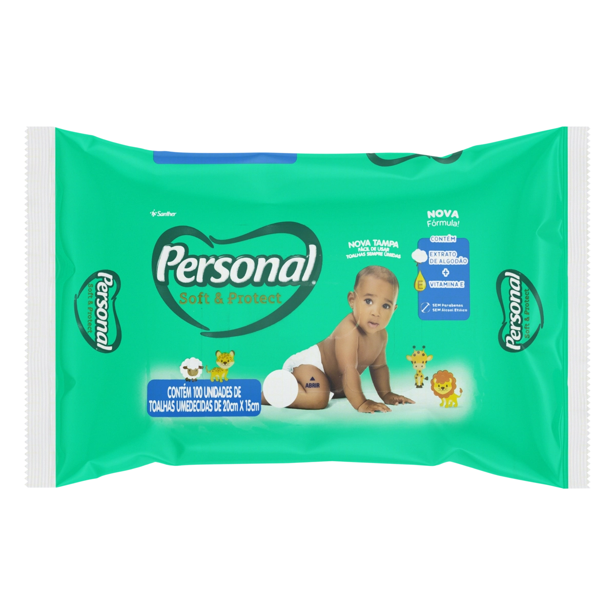 Toalha Umedecida Infantil Personal Soft Protect Pacote 100 Unidades