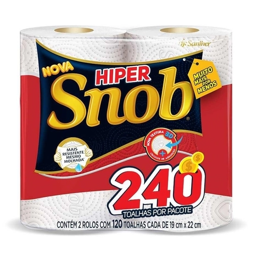 Toalha De Papel Folha Dupla Snob Hiper Pacote 2 Unidades Leve Mais Pague Menos