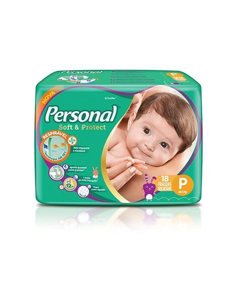 Fralda Descartável Personal Baby Protect Sec P Pacote 18 Unidades