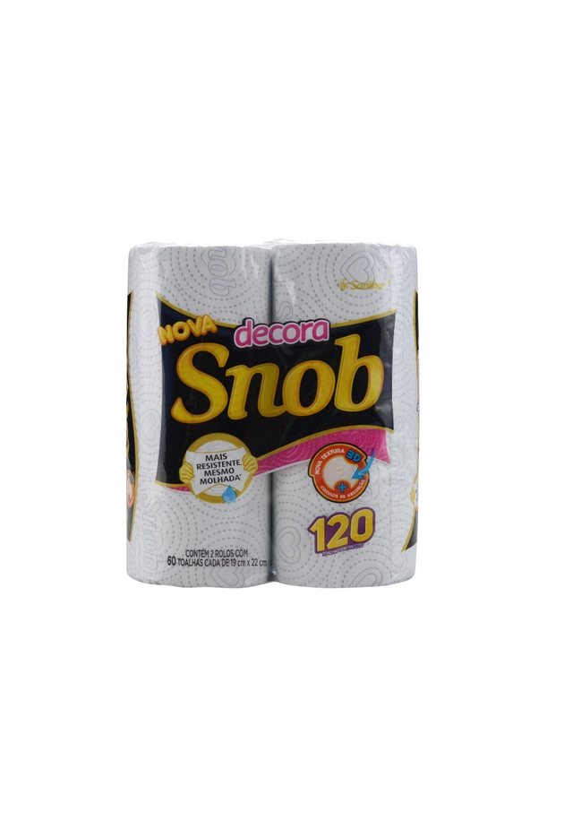 Toalha De Papel Folha Dupla Snob Decora Pacote 2 Unidades