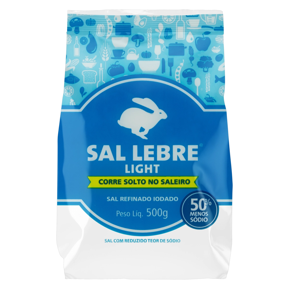 Sal Refinado Light Lebre Pacote 500g
