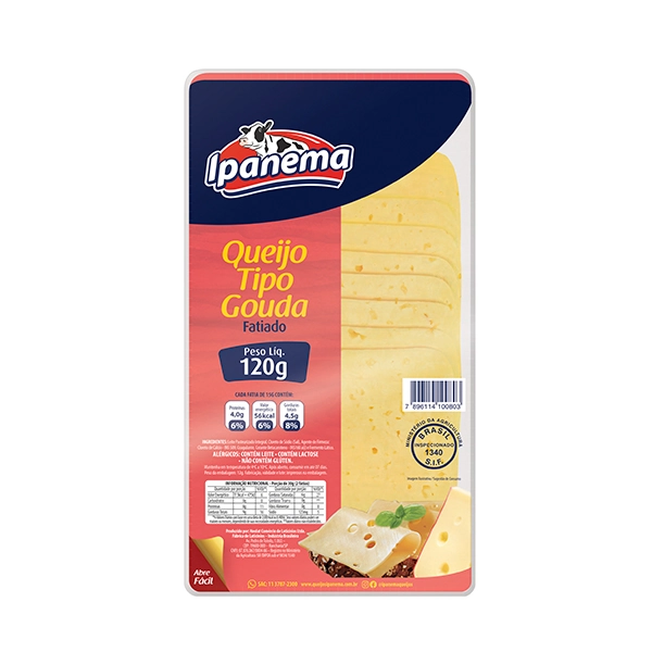 Queijo Tipo Gouda Fatiado Ipanema 120g