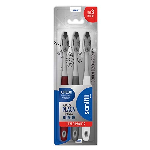 Escova Dental Macia Deep Clean Sanifill Leve 3 Pague 2 Unidades