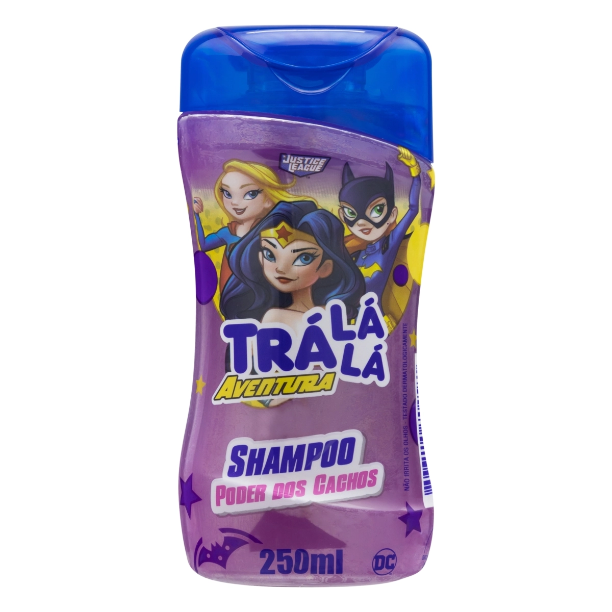 Shampoo Infantil Justice League Trá Lá Lá Aventura Poder Dos Cachos Frasco 250ml