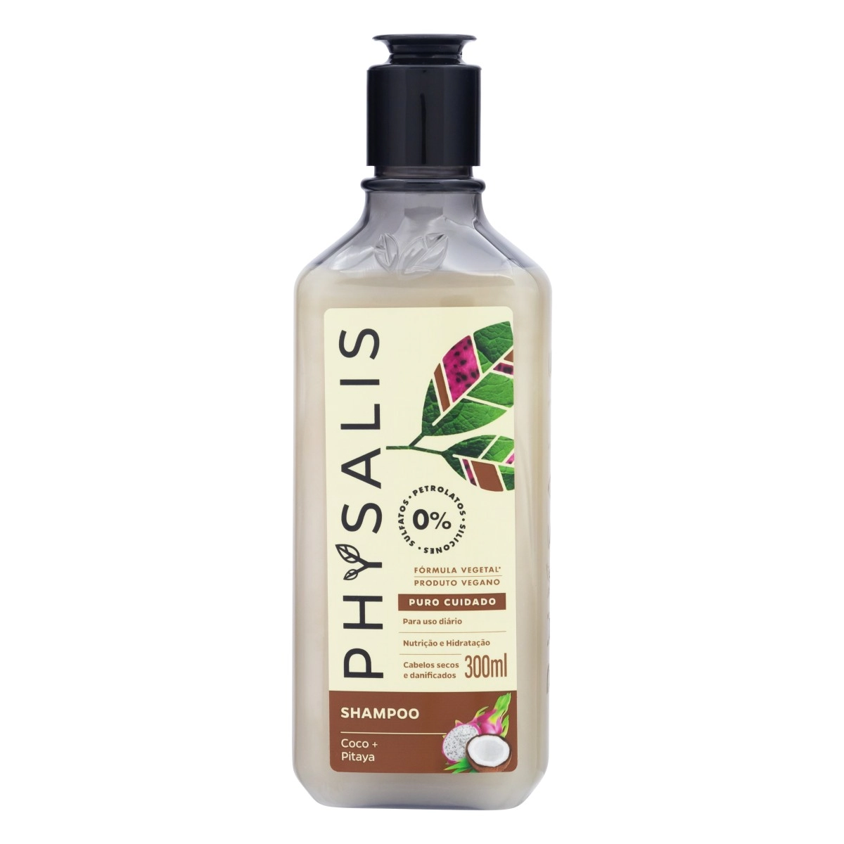 Shampoo Coco E Pitaya Physalis Puro Cuidado Frasco 300ml