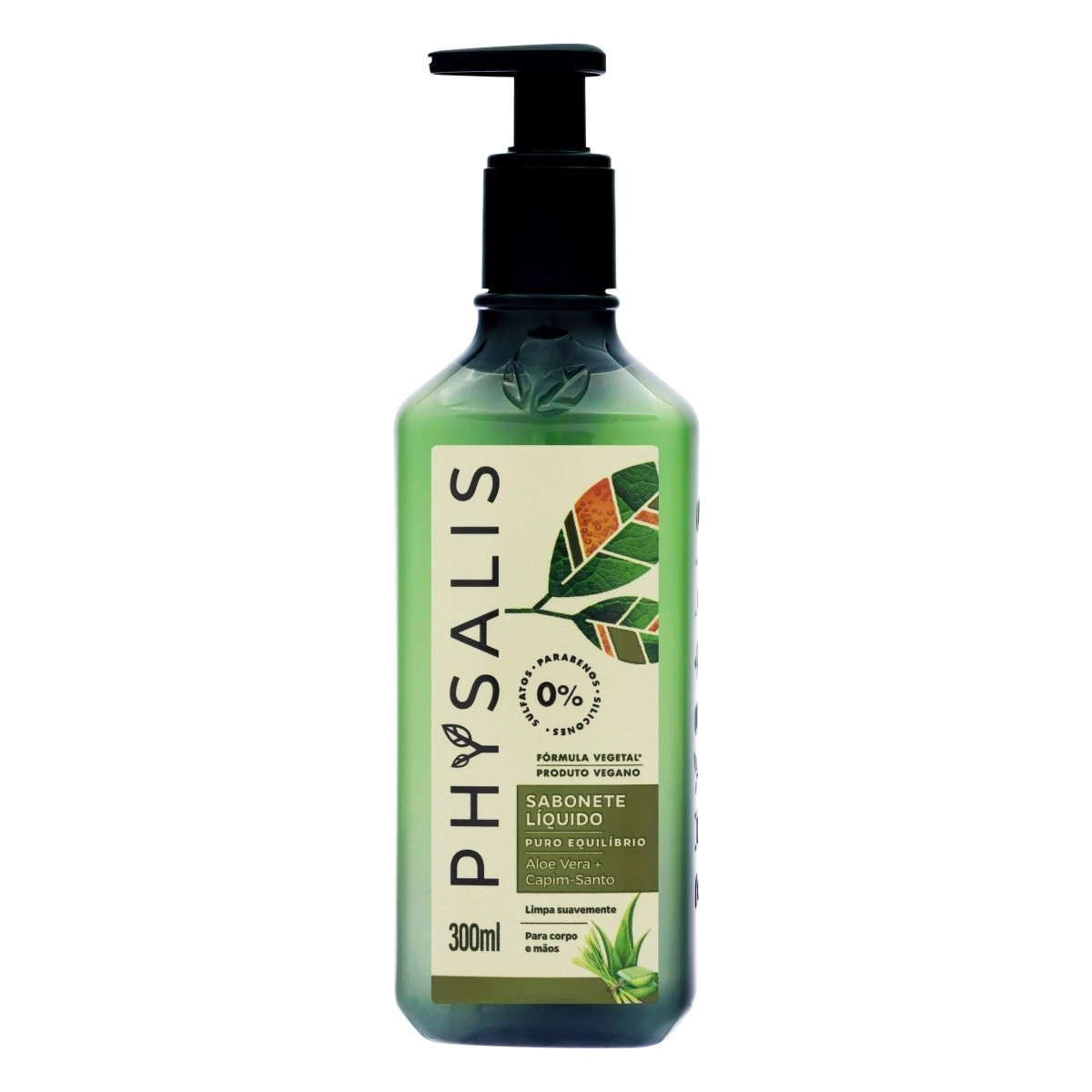 Sabonete Líquido Aloe Vera E Capim Santo Physalis Puro Equilíbrio Frasco 300ml