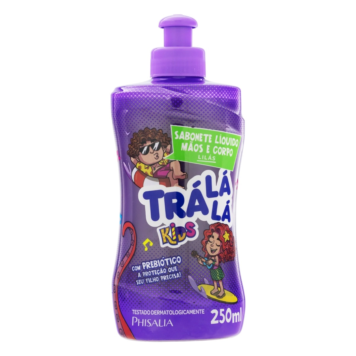 Sabonete Líquido Mãos E Corpo Lilás Trá Lá Lá Kids Frasco 250ml