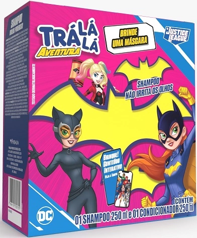 Kit Shampoo Condicionador Infantil Justice League Trá Lá Lá Aventura Brilho Poderoso 250ml Cada Grát