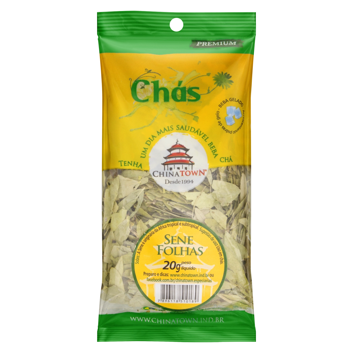 Chá De Sene Folhas Chinatown Premium Pacote 20g