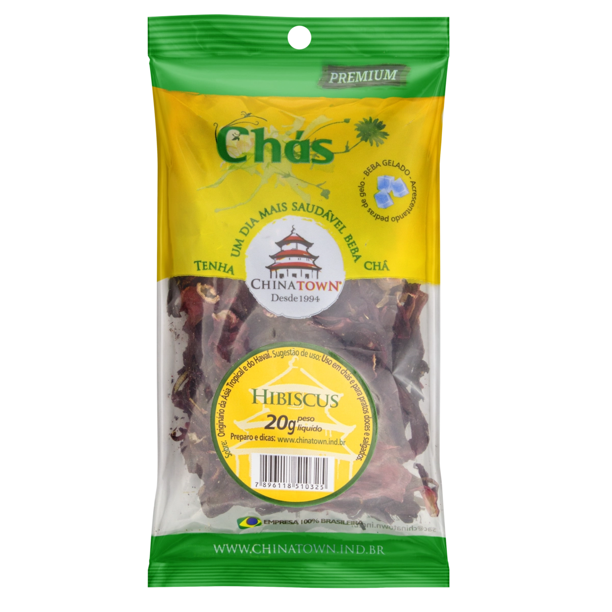 Chá De Hibiscus Chinatown Premium Pacote 20g