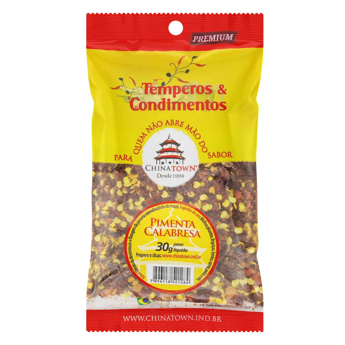 Pimenta Calabresa Chinatown Premium Pacote 30g