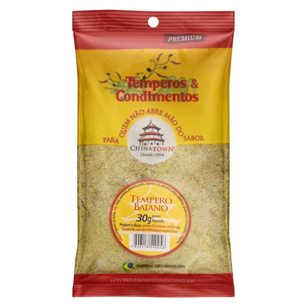 Tempero Baiano Chinatown Premium Pacote 30g