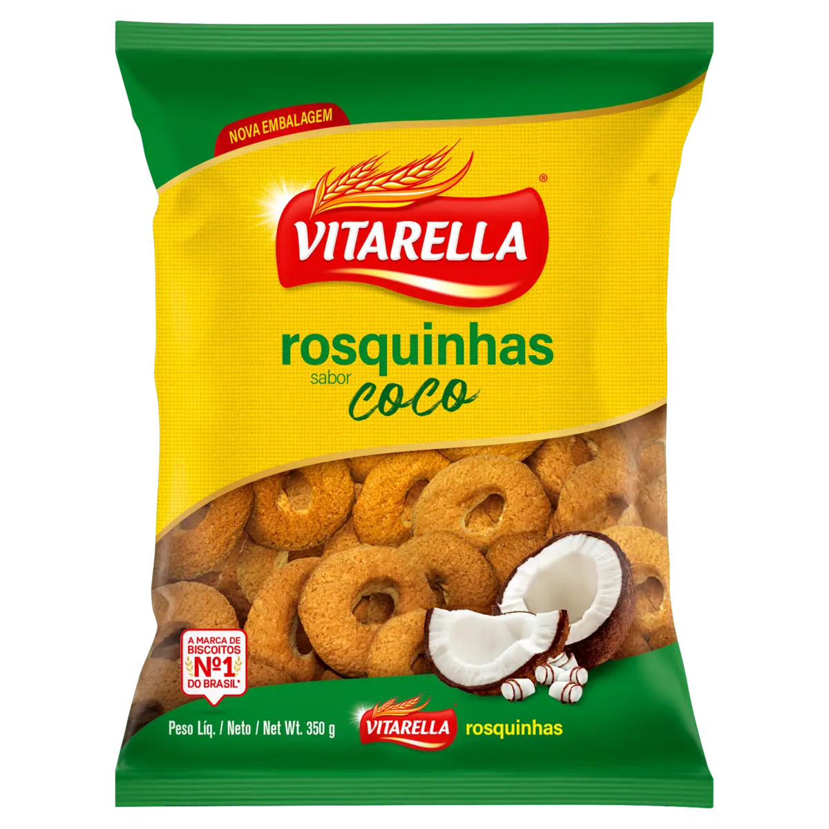 Biscoito Rosquinha Coco Vitarella Pacote 350g