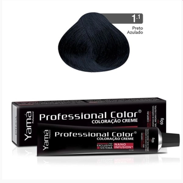 Tinta Profissional Color 60g 1.1 Preto Azulado Yama