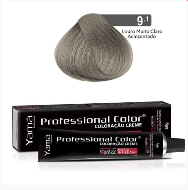 Tinta Profissional Color 60g 9.1 Louro Medio Claro Acinzentado Yama