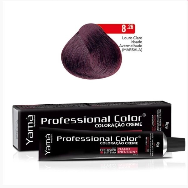 Tinta Profissional Color 60g 8.26 Louro Claro Irisado Avermelhado Yama