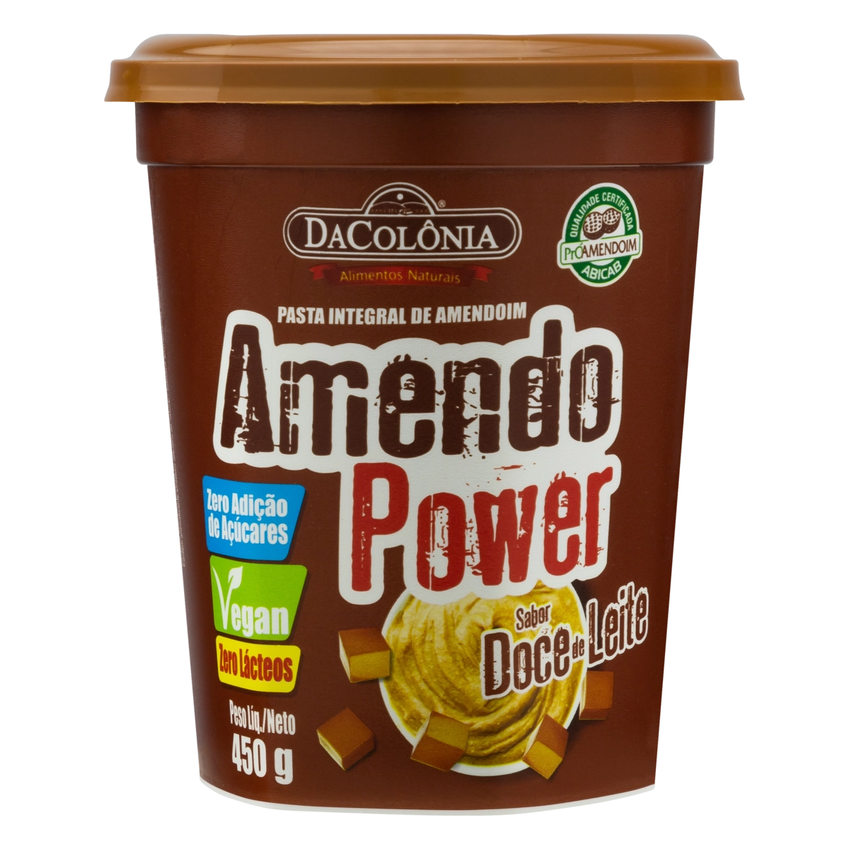 Pasta De Amendoim Integral Doce De Leite Dacolônia Amendo Power Pote 450g