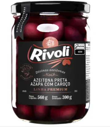 Azeitonas Verdes Com Caroço Rivoli 500g