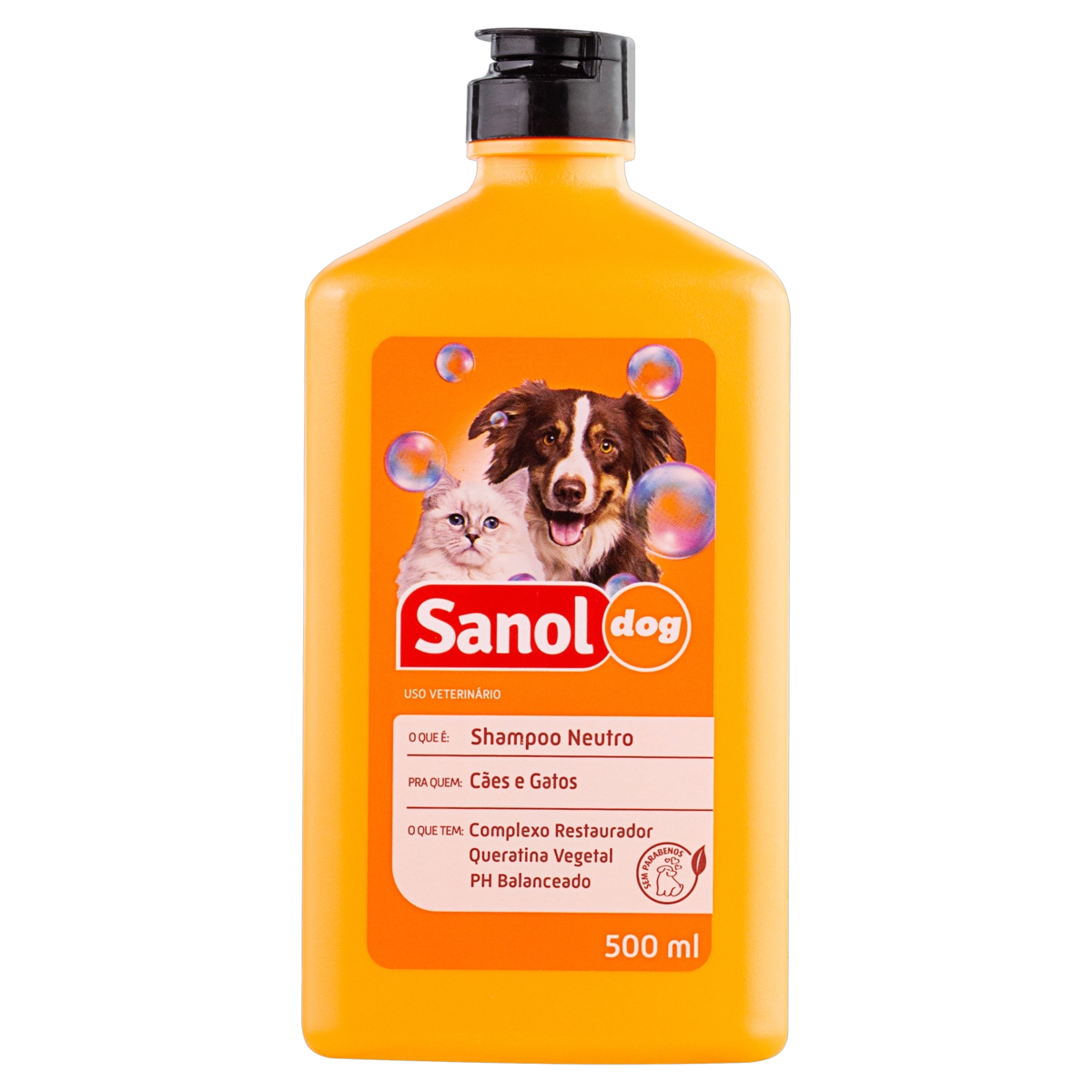 Shampoo Para Cães E Gatos Neutro Sanol Dog Frasco 500ml