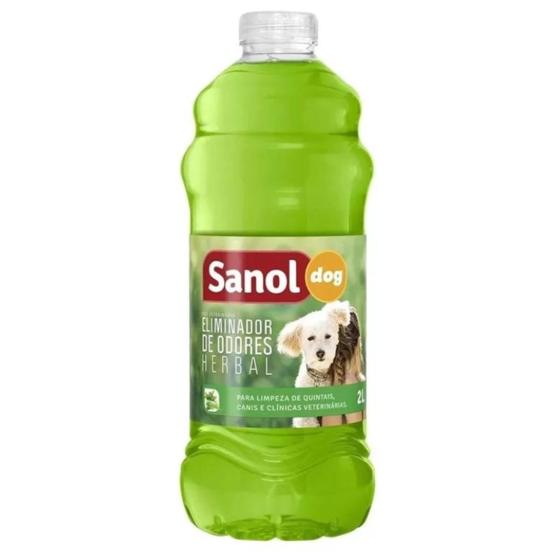 Eliminador De Odores Uso Veterinário Herbal Sanol Dog Frasco 2l