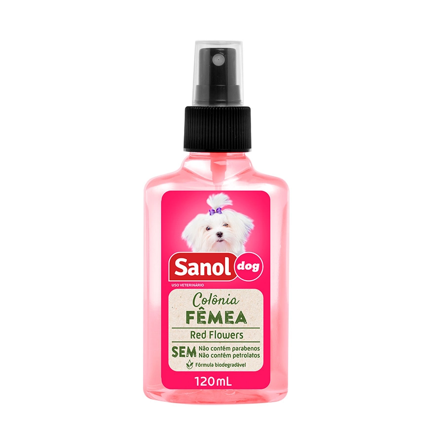 Colônia Uso Veterinário Fêmea Floral Oriental Sanol Dog Frasco 120ml Spray