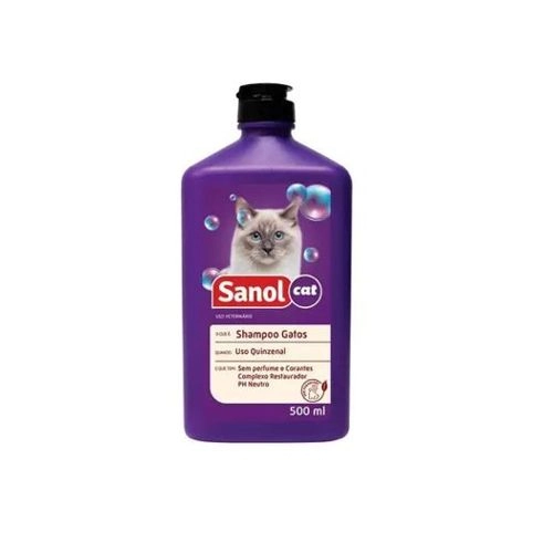 Shampoo Para Gatos Sem Perfume Sanol Cat Frasco 500ml