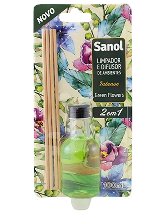 Limpador De Superficie Sanol 2em1 100ml Intense Green Flowers