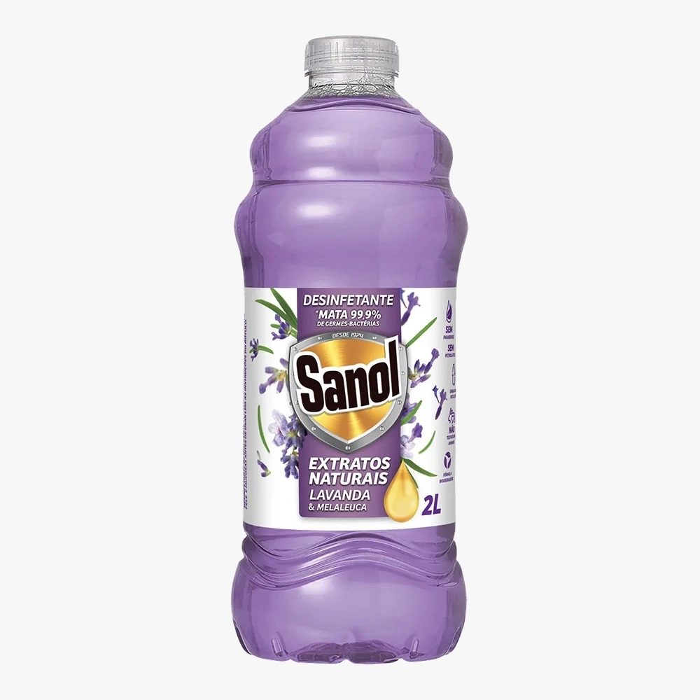 Desinfetante Sanol Extratos Naturais Lavanda Melaleuca 2l