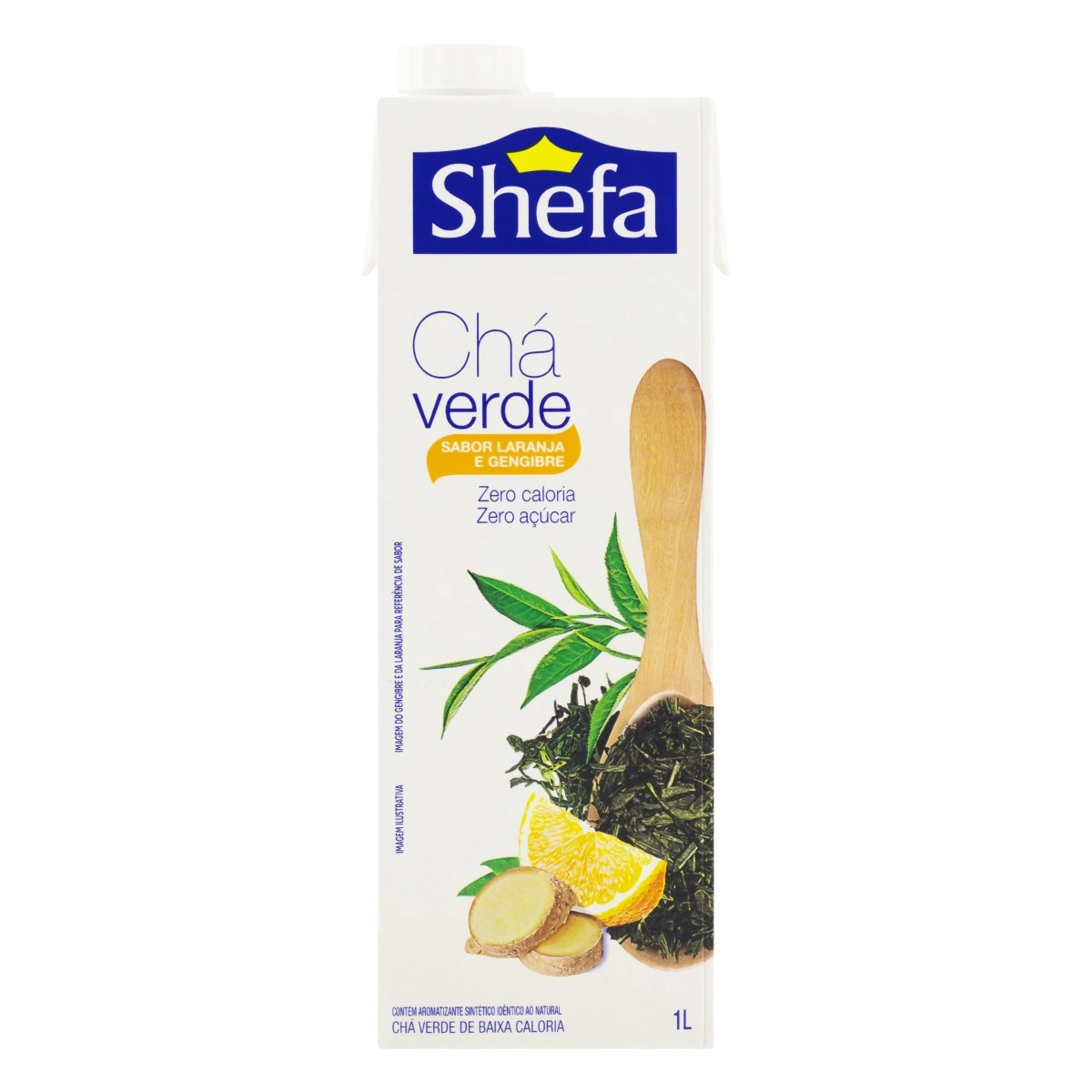Chá Verde Laranja E Gengibre Zero Açúcar Shefa Caixa 1l