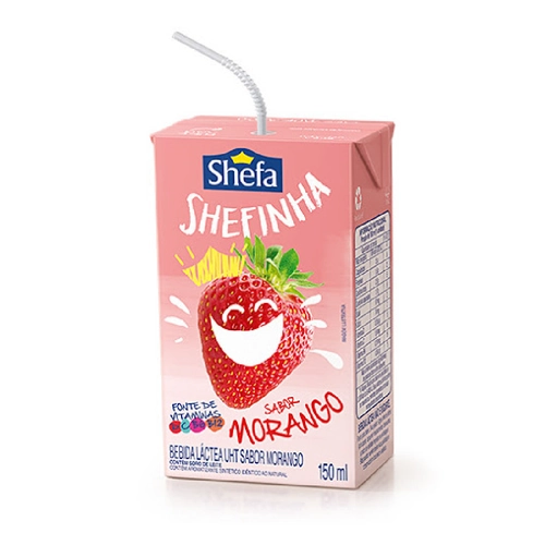 Bebida Láctea Uht Morango Shefa Shefinha Caixa 150ml