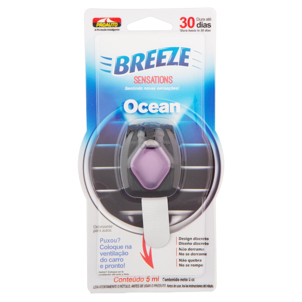 Odorizador Automotivo Ocean Proauto Breeze Sensations Blister 5ml