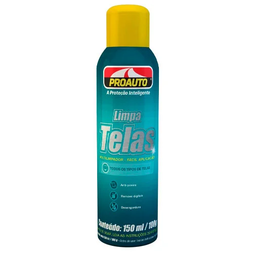 Limpa Tela Multiuso Proauto Frasco 150ml Grátis Pano