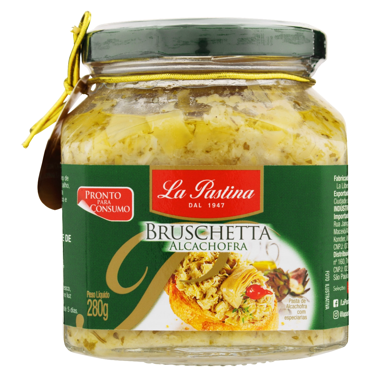 Antepasto Bruschetta Alcachofra La Pastina Vidro 280g