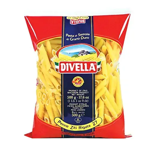 Macarrão De Sêmola Grano Duro Penne Ziti Rigate 27 Divella Pacote 500g