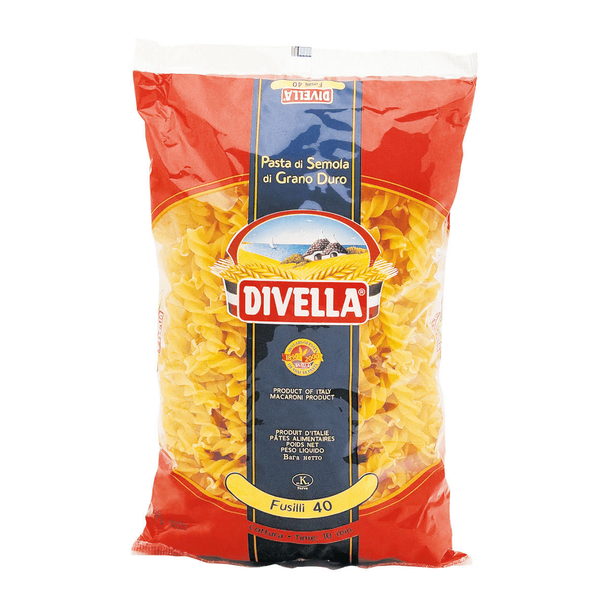 Macarrão De Sêmola Grano Duro Fusilli 40 Divella Pacote 500g