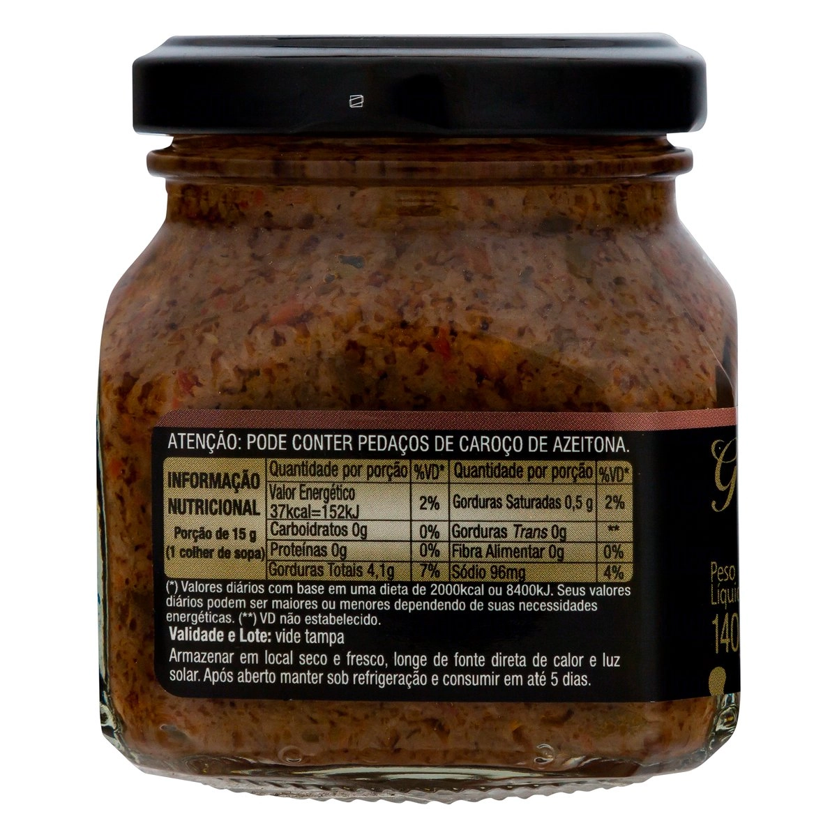 Antepasto Bruschetta Azeitona Preta La Pastina Gourmet Vidro 140g