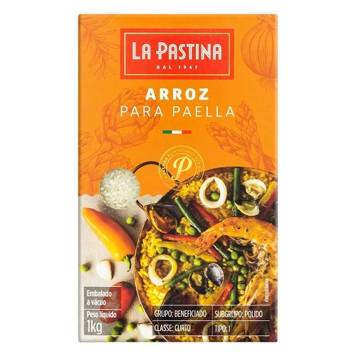 Arroz Para Paella Tipo 1 La Pastina Caixa 1kg