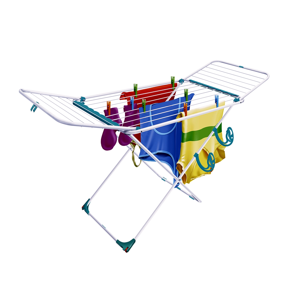 Varal De Chão Branco Pegasus Secalux 142cm X 56cm X 85cm