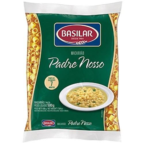Macarrão Semolado Padre Nosso Basilar Pacote 500g