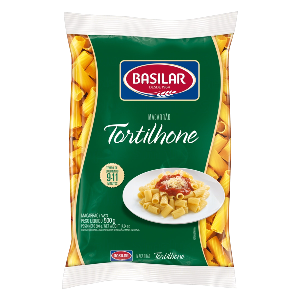 Macarrão De Sêmola Tortilhone Basilar Pacote 500g