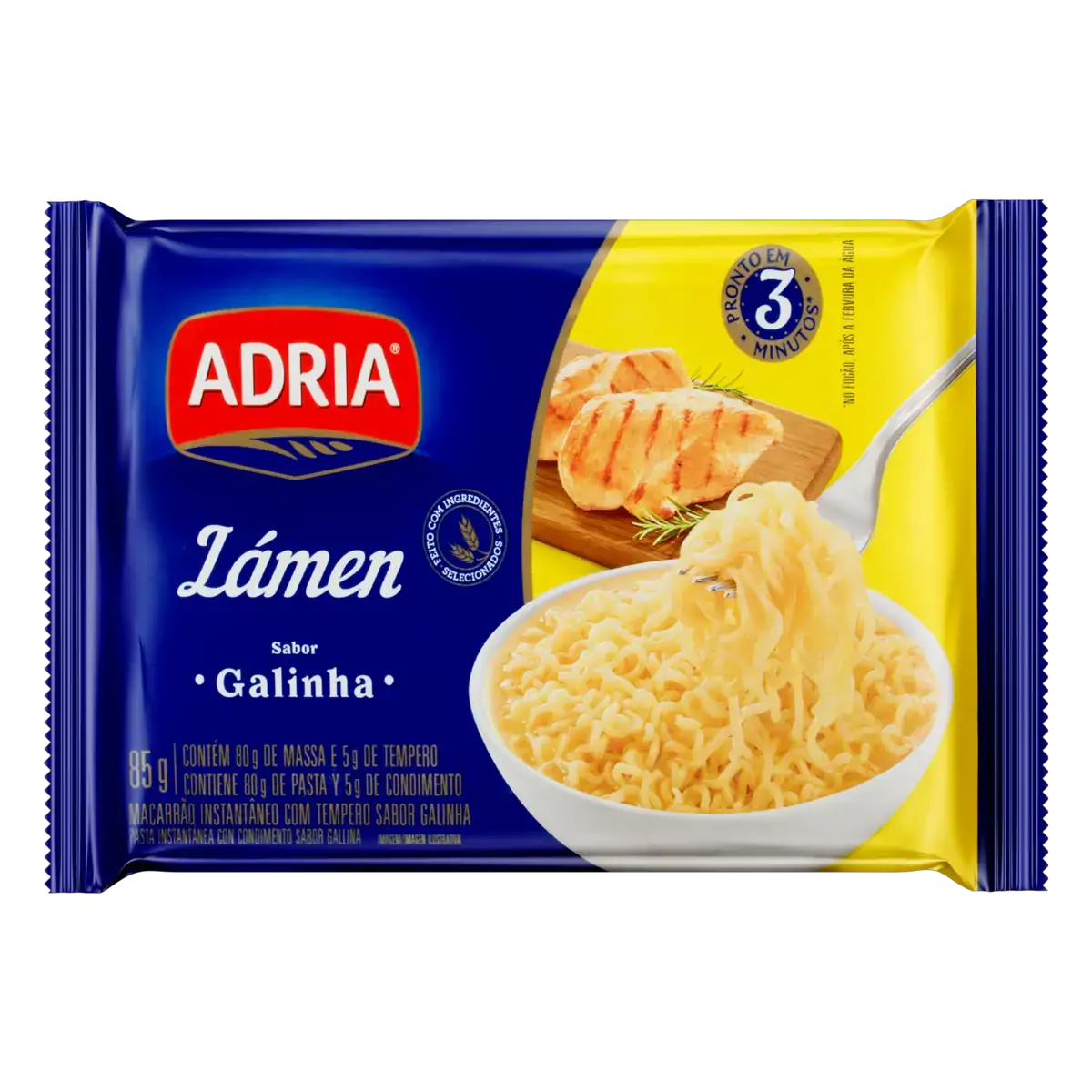 Macarrão Instantâneo Lámen Galinha Adria Pacote 74,3g