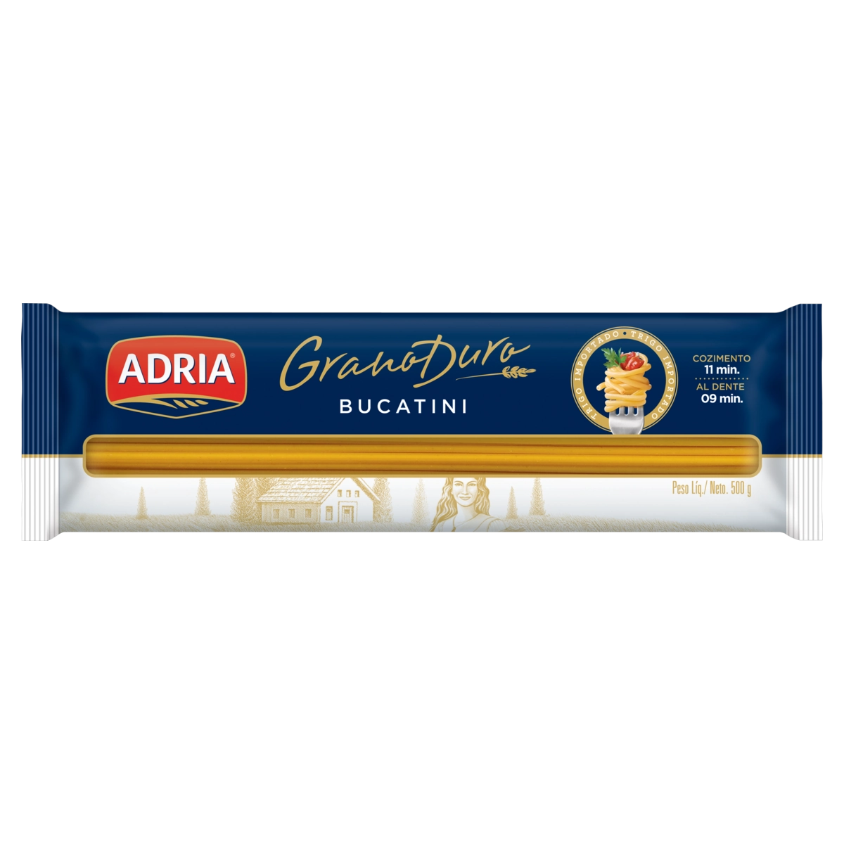 Macarrão De Sêmola Grano Duro Bucatini Adria Pacote 500g