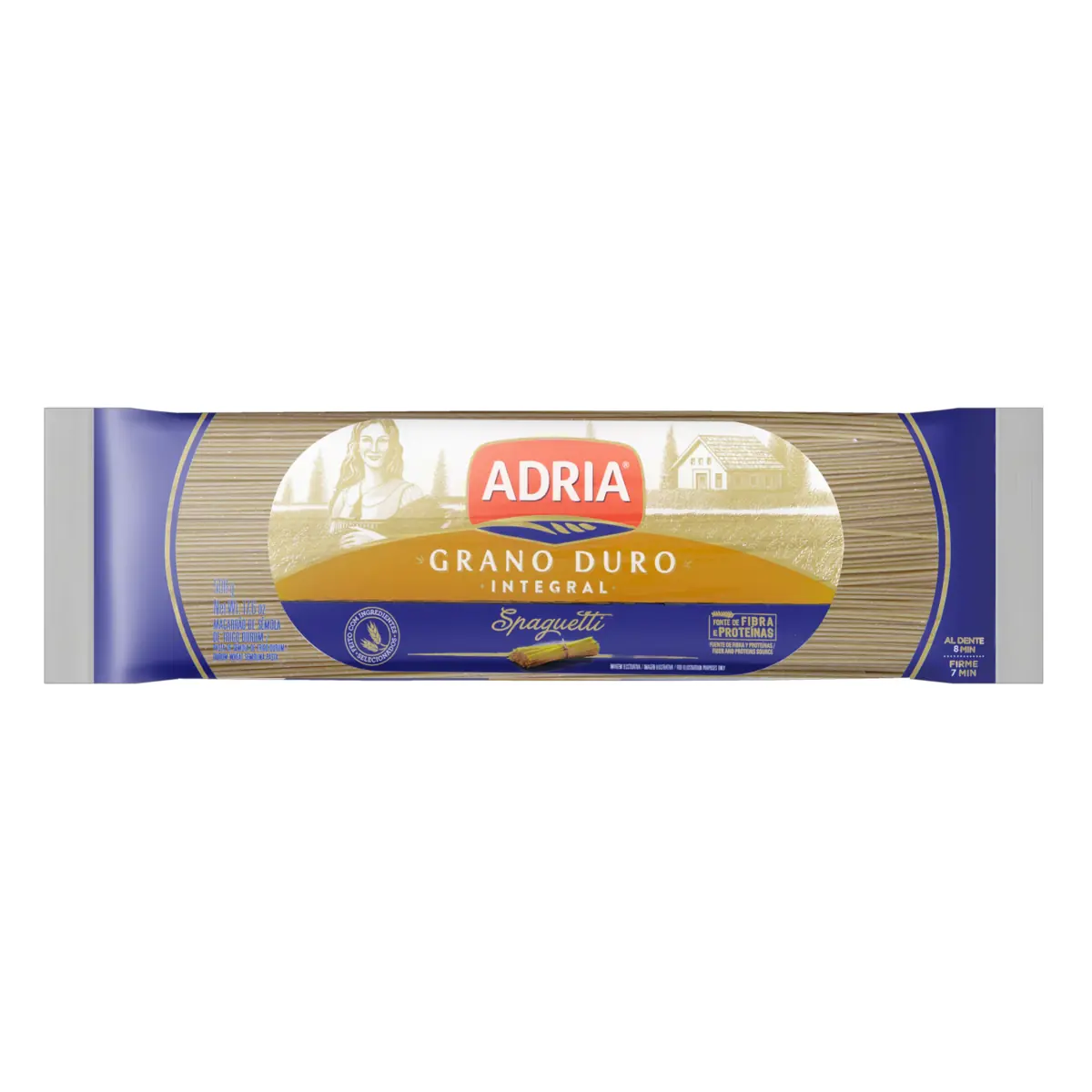 Macarrão De Sêmola Grano Duro Integral Espaguete Adria Pacote 500g