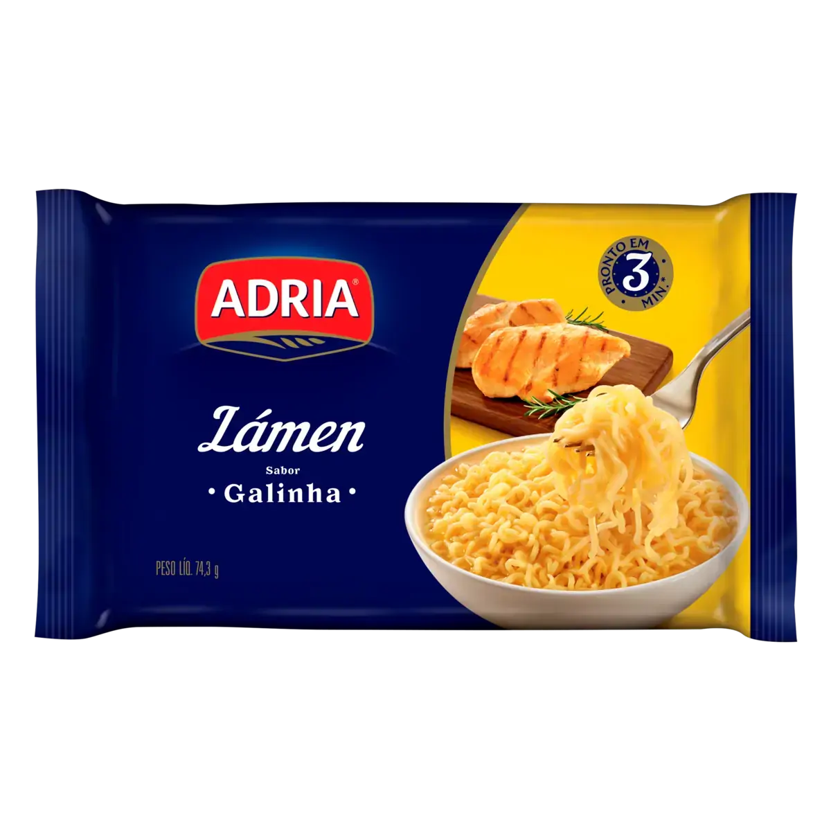 Macarrão Instantâneo Lámen Galinha Adria Pacote 74,3g