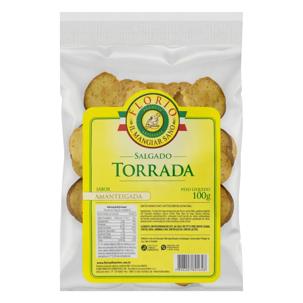 Torrada Amanteigada Florio Pacote 100g