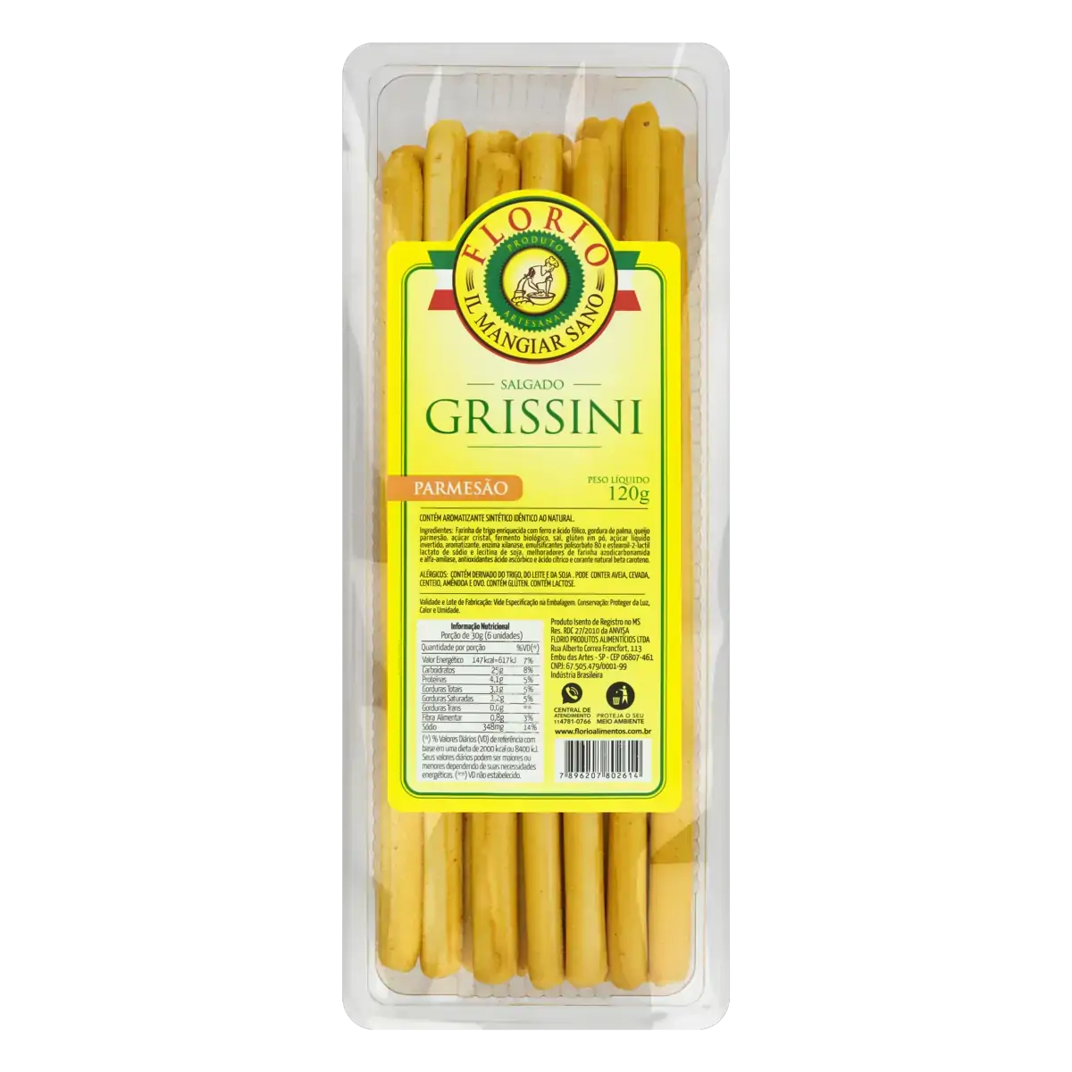 Grissini Parmesão Florio Pacote 120g